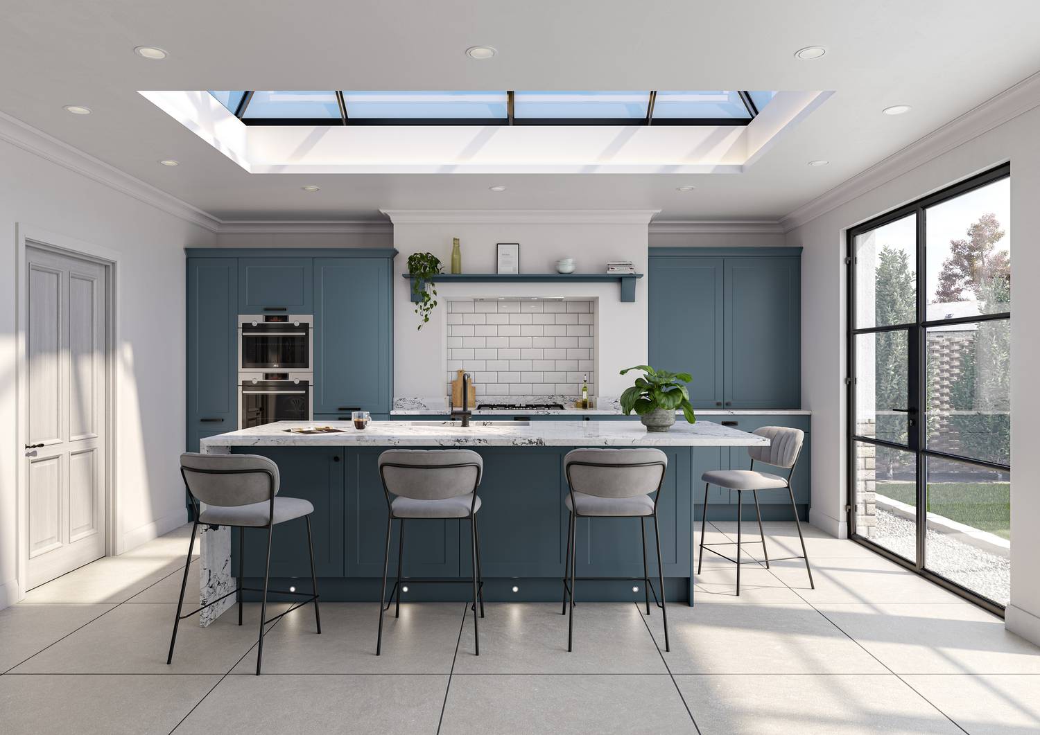 Shaker and handless kitchen design where simplicity is key.