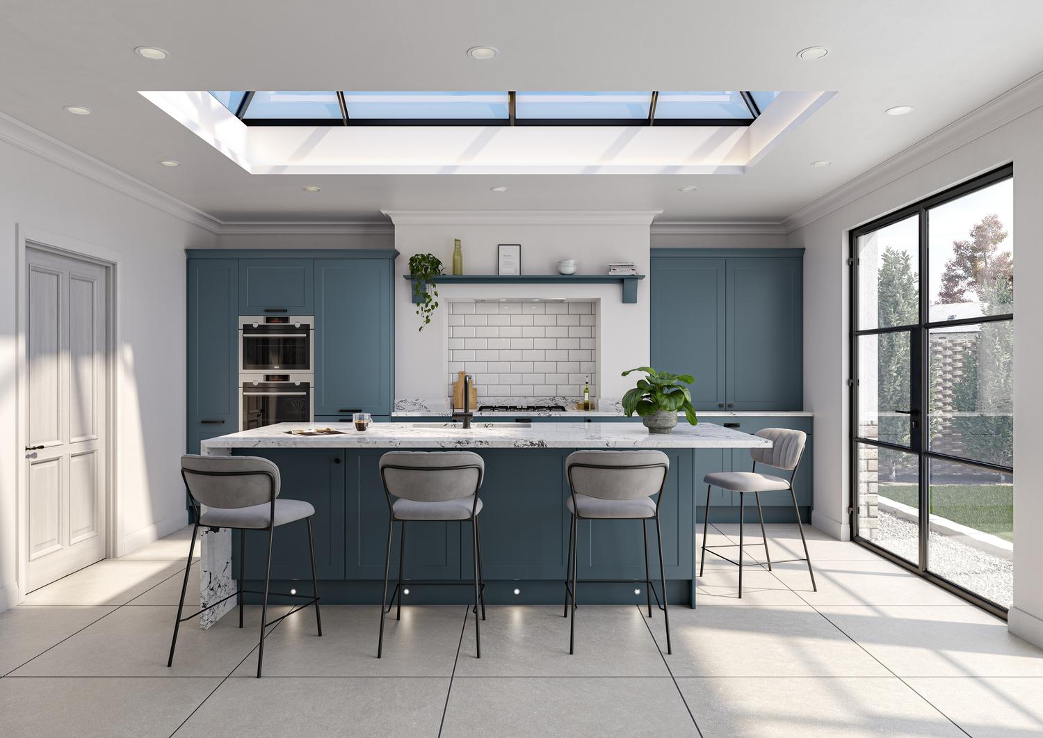 Shaker and handless kitchen design where simplicity is key.