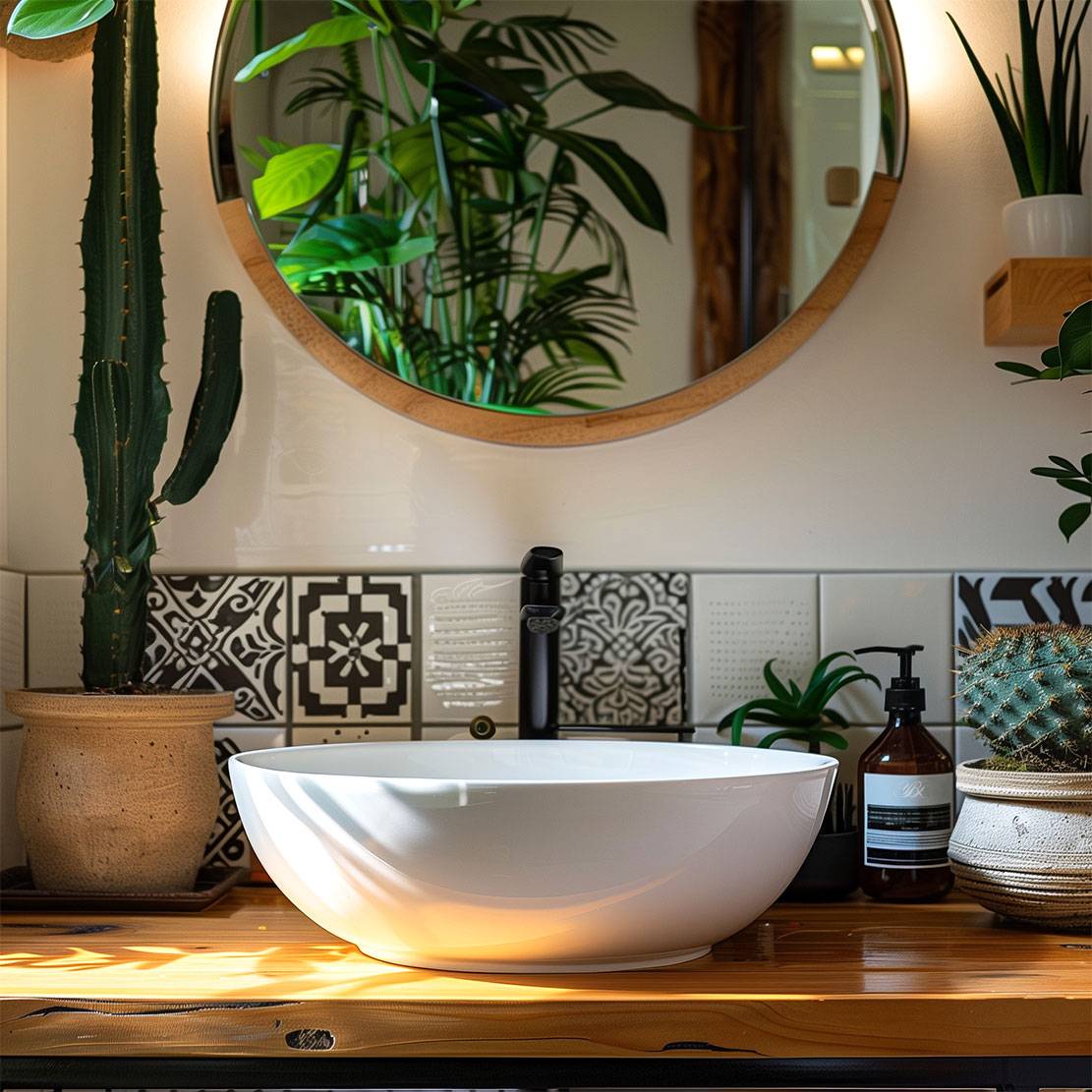 Simple bathroom with a walk-in shower