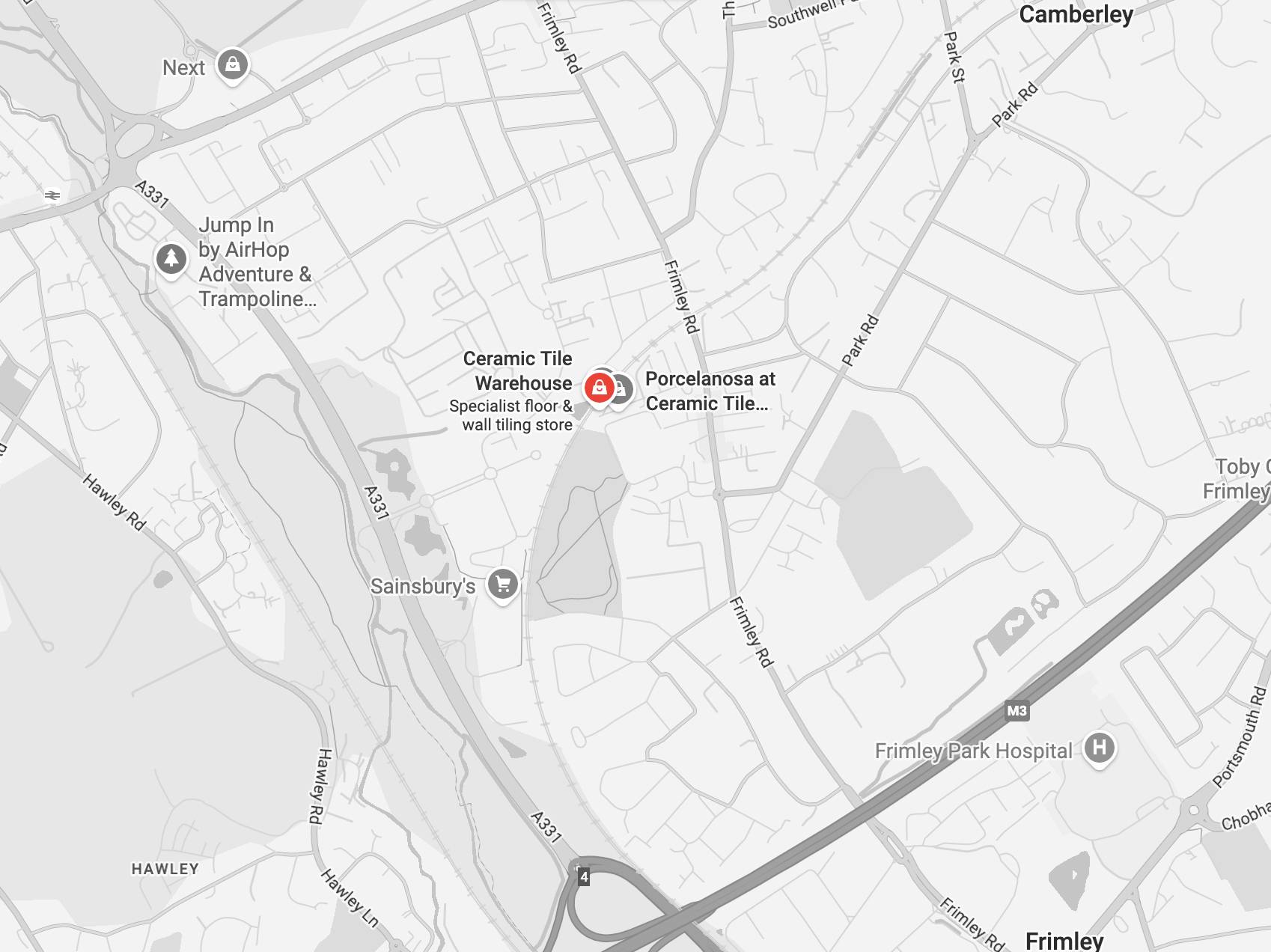 Camberley location on the Map on Bridge Road