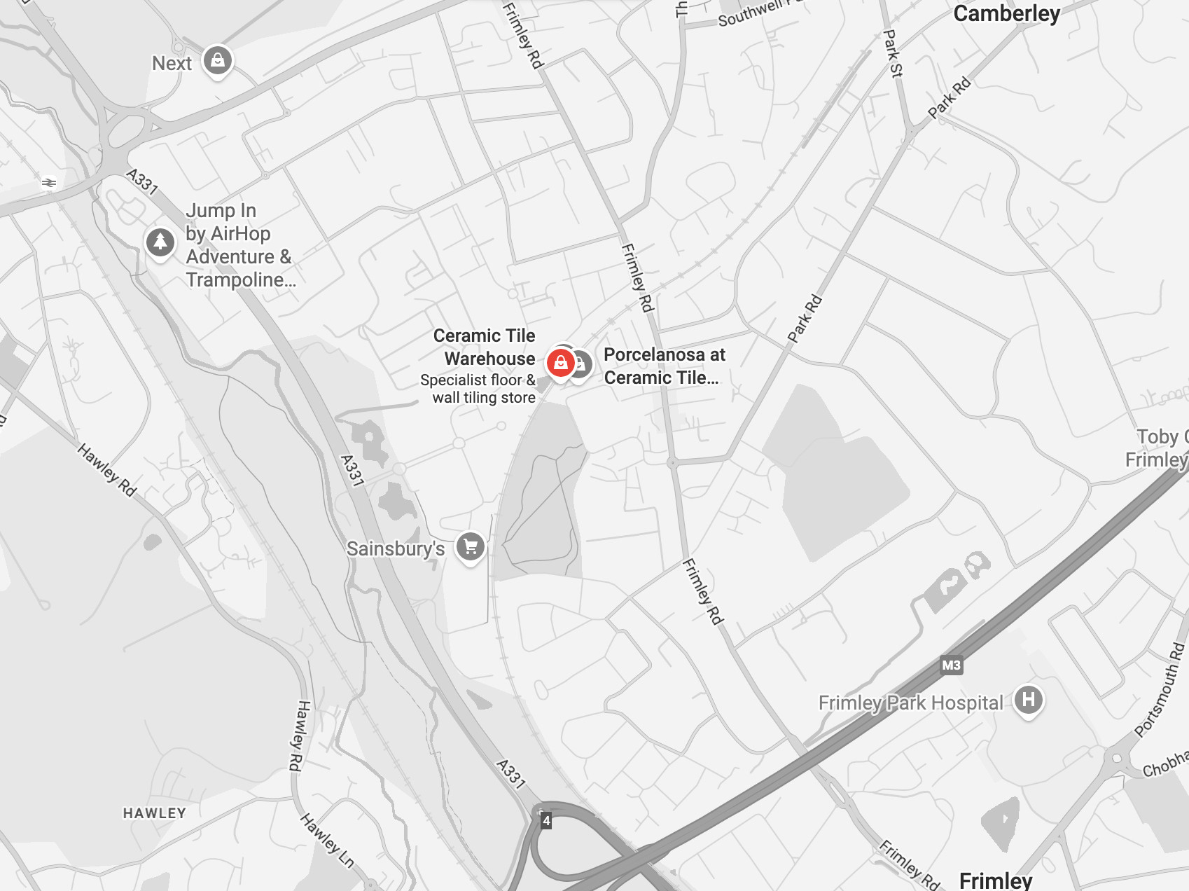 Camberley location on the Map on Bridge Road