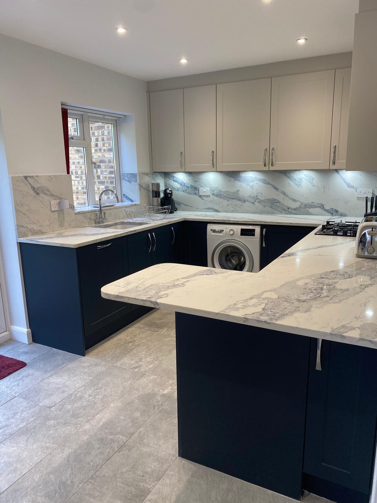 A compact kitchen space making use of all available space